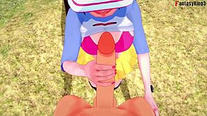 Mei Nancy's Suggestive Blowjob And Tittijob In Pokemon Fantasy