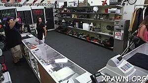Daring woman dares to have sex in shop