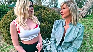 Fransk blond MILF længes efter vild trekant