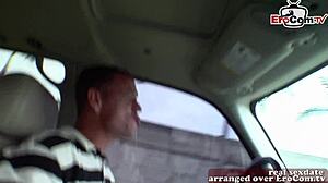 i can't believe this british student teen 18+ got picked up and drilled outdoors