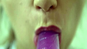 is that teen sucking dildo close-up?
