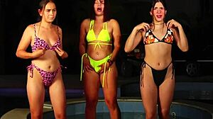 slutty latina enjoys double penetration with her roommates' big cocks