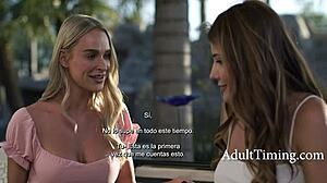 hey, les friend convinces straight one with 15 min pussy fuck