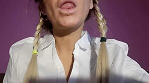 Foot fetish in neylon bdsm spit