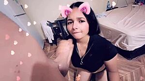 Snapchat teen sucking her friend's cock.