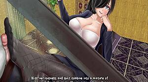 Horror mansion ep1 features intense footjob under the table in anime hentai 😈