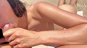 Stranger Fills Mouth on Public Beach