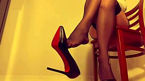 Paulette Lerouge Dangles High Heels In Stockings