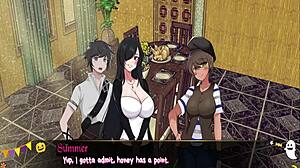 Horror mansion ep1 features intense footjob under the table in anime hentai 😈