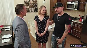 Hot BBW Blonde MILF MASSAGES Perverted Lawyer With Her Big Ass