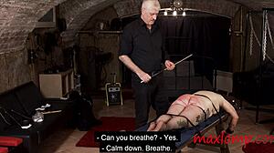 i am the big slave girl struggling under the whip in bdsm session