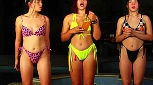 slutty latina enjoys double penetration with her roommates' big cocks