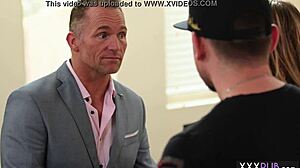 Hot BBW Blonde MILF MASSAGES Perverted Lawyer With Her Big Ass