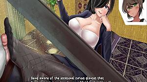 Horror mansion ep1 features intense footjob under the table in anime hentai 😈