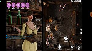 Perverted waitress in anime hentai