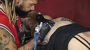 getting a new tattoo on my big fat ass at the shop