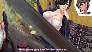 Horror mansion ep1 features intense footjob under the table in anime hentai 😈