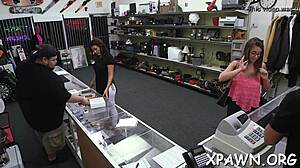 Daring woman dares to have sex in shop