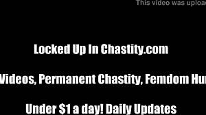 Slave Locked In Chastity Cage For Femdom Princess