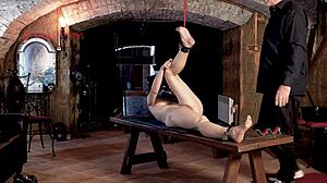 the shy blonde milf explores extreme feet fetish with brutal pain