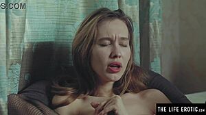 Hot Domme Spanks Herself While Masturbating In Stockings