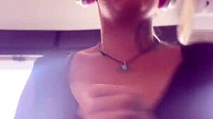 blonde sweats hard at gym, removes big tits to breathe!