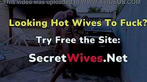 Cuckold wife fucked hard while washing husband's car by sneaky neighbor.  