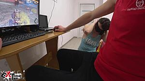 Brunette Deep Sucks Boyfriend's Big Dick