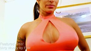 Big booty strippers rip clothes in intense striptease show.