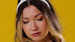 asian teen girl kelly lu undresses for playboy with pierced nipples