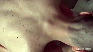 Blonde Housewife Sucks Hubby While Fucked by Friend