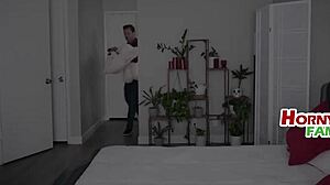 Horny stepdad's special v-day threesome