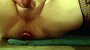 Unfazed Tranny Masturbates Cum in Bathroom Butt Play Solo Gay Transsexual Amateur