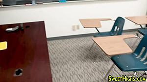 Horny Student Gets Facial After Sucking Cock