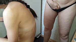 my girlfriend gives pedicure while neighbor masturbates to orgasm