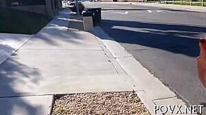 Christy Mack in POV, horny teen slut fucks pussy to orgasm in hardcore action.