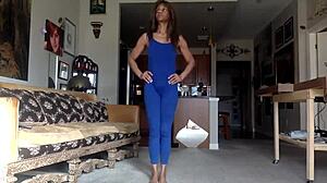 Ginger Teases with Nipples in Blue! Comedy!