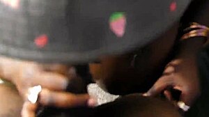 sloppy dick sucking by ebony babe. close-up homemade action