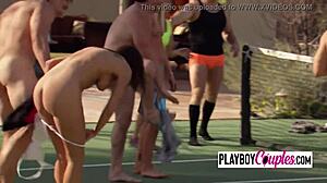 Casual-Narrative Swingers strip nude to meet and connect at wild party