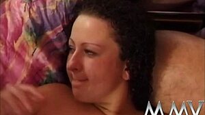 Brunette Bitch Handles Two Hard Cocks with Messy Facial Finish