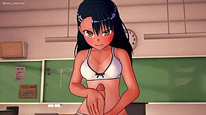 Nagatoro adult version is wearing a white bikini wants sex