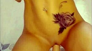 i'm fucking my wet pussy with a big dildo in the shower, oops