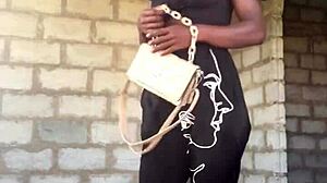 Crazy bitch performs a wild striptease live, ripping clothes for her fans