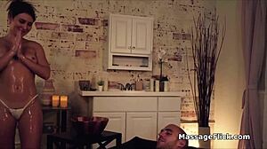 Masseuse oils up for cock play