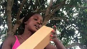 crazybitch unboxes packaged in front of strangers