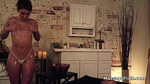 Masseuse oils up for cock play