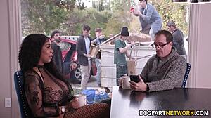 Ebony Babe Paris The Muse Gives Her Mouth To 10 Cocks