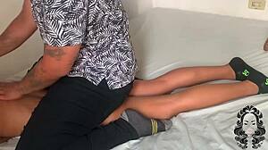 He dominated my stepsister with erotic massage! So intense!