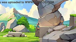 In this game review, a horny young female orc face-sits a lucky boy in nature