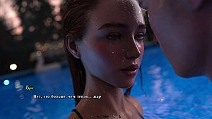 Redhead whore exposes small tits outdoors